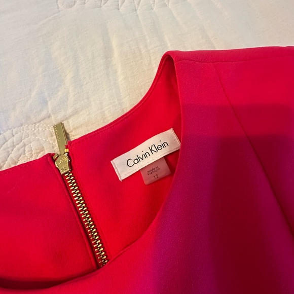 Calvin Klein Pink Sheath Midi Dress Crew Neck Sleeveless - Picture 2 of 4